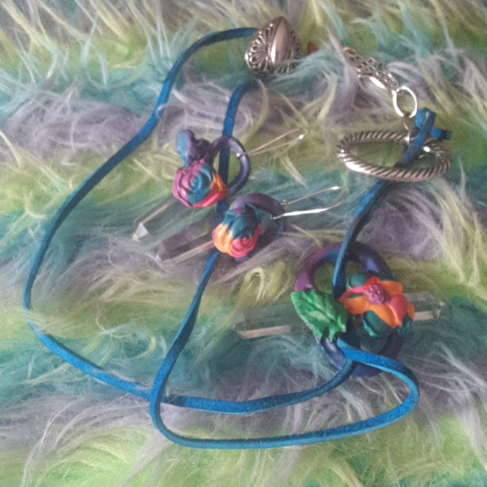 Handmade suede polymer jewelry